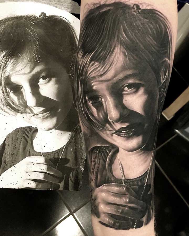 Portrait Unterarm Tattoo